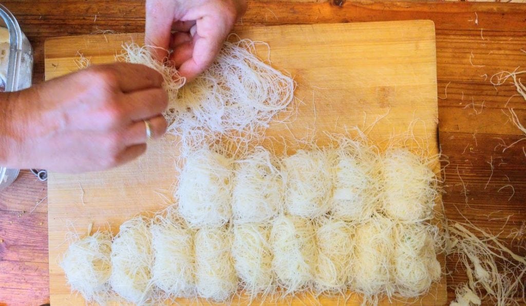 קטאיפי קדאיף מוצרלה יווני טבעוני